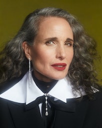 Andie MacDowell shows off her gray hair as the cover of TZR's fall beauty issue.