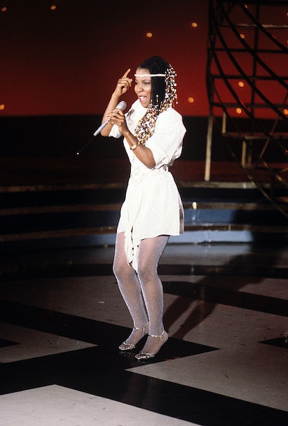 Patrice Rushen with braids on stage at American Bandstand